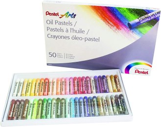 Pentel Arts 50-Color Oil Pastels Set