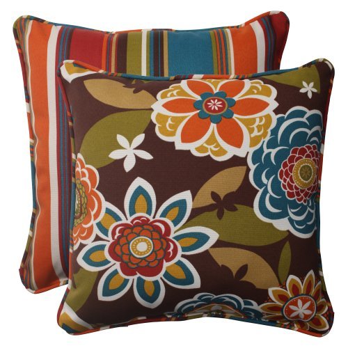 Pillow Perfect Indoor/Outdoor Annie Westport Reversible Throw Pillows (Set of 2)