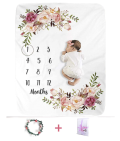 XMWEALTHY Baby Monthly Milestone Blankets