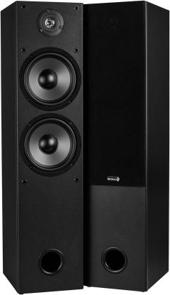 Dayton Audio T652 Dual 6-1/2" Woofers and 5/8" Dome Tweeter 2-Way Tower Speaker Pair