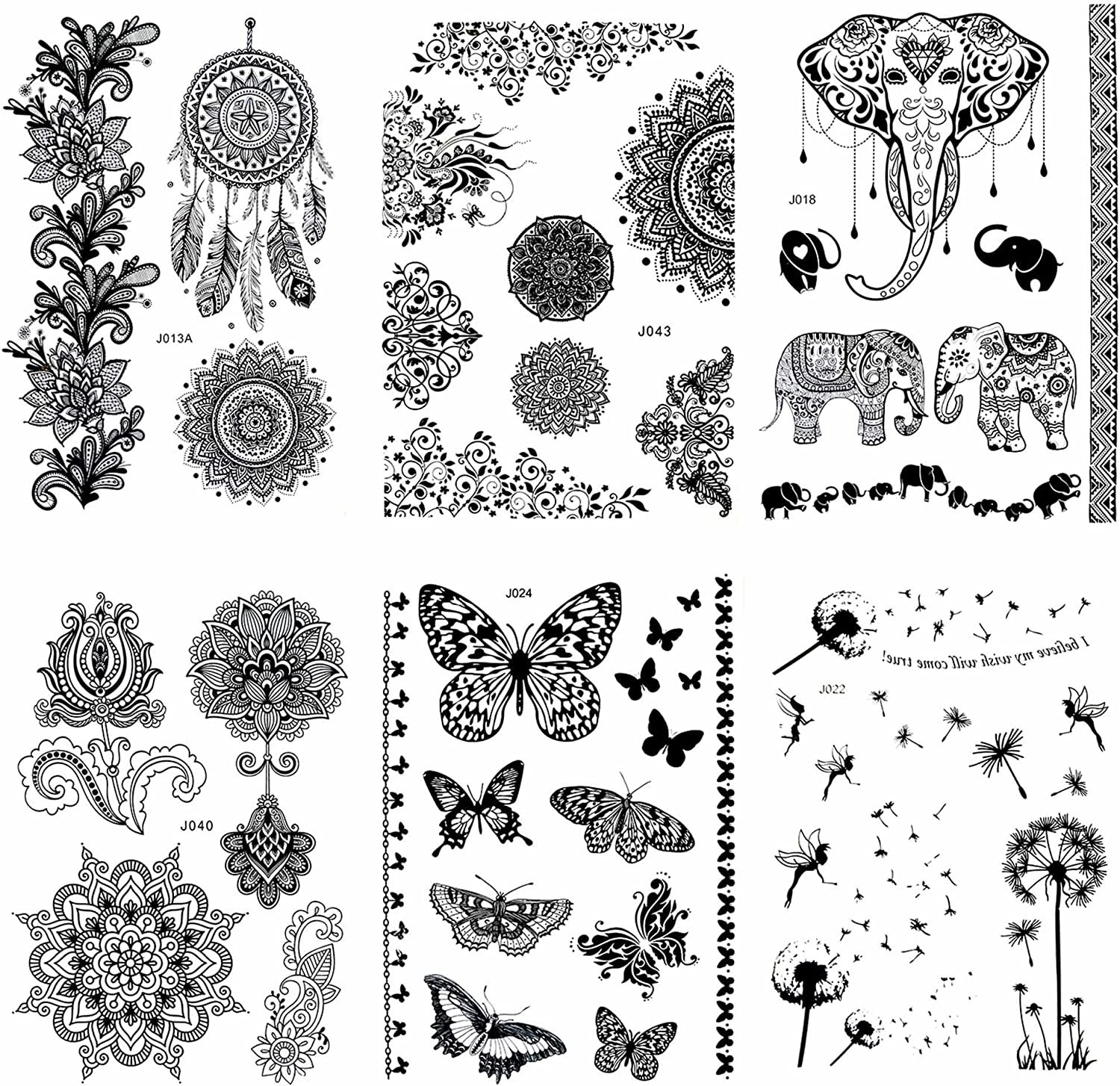 Pinkiou Henna Tattoo Stickers