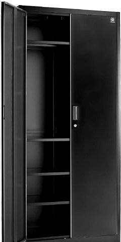 Fedmax Metal Storage Cabinet - 71" Tall w/Locking Doors & Adjustable Shelves -