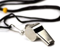 Crown Sporting Goods Stainless Steel Whistle with Lanyard
